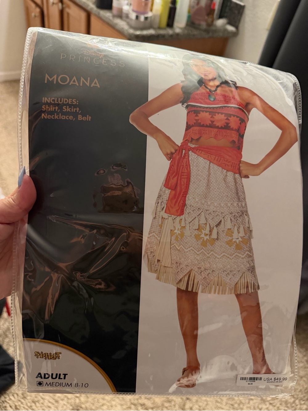 Disney Moana Women's Midi Costume Dress in Coral and Cream